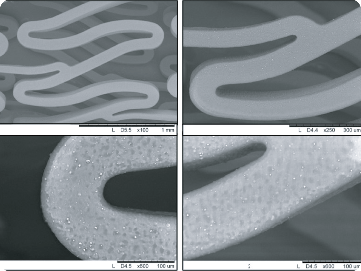 Coating integrity microscope grid images
