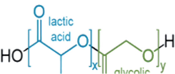 PLGA polymer molecular structure diagram